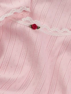 Tommy Jeans Shirts*TJW SLIM SH POINTELLE SS TEE EXT precious pink