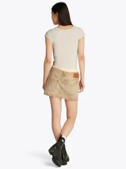 Tommy Jeans Shirts*TJW SLIM VNECK GMD RIB SS ancient white