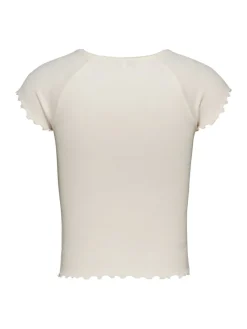 Tommy Jeans Shirts*TJW SLIM VNECK GMD RIB SS ancient white