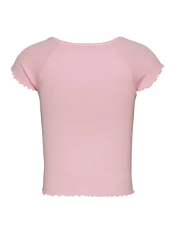 Tommy Jeans Shirts*TJW SLIM VNECK GMD RIB SS precious pink