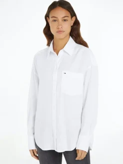 Tommy Jeans Blusen*TJW SP OVR LINEN SHIRT white