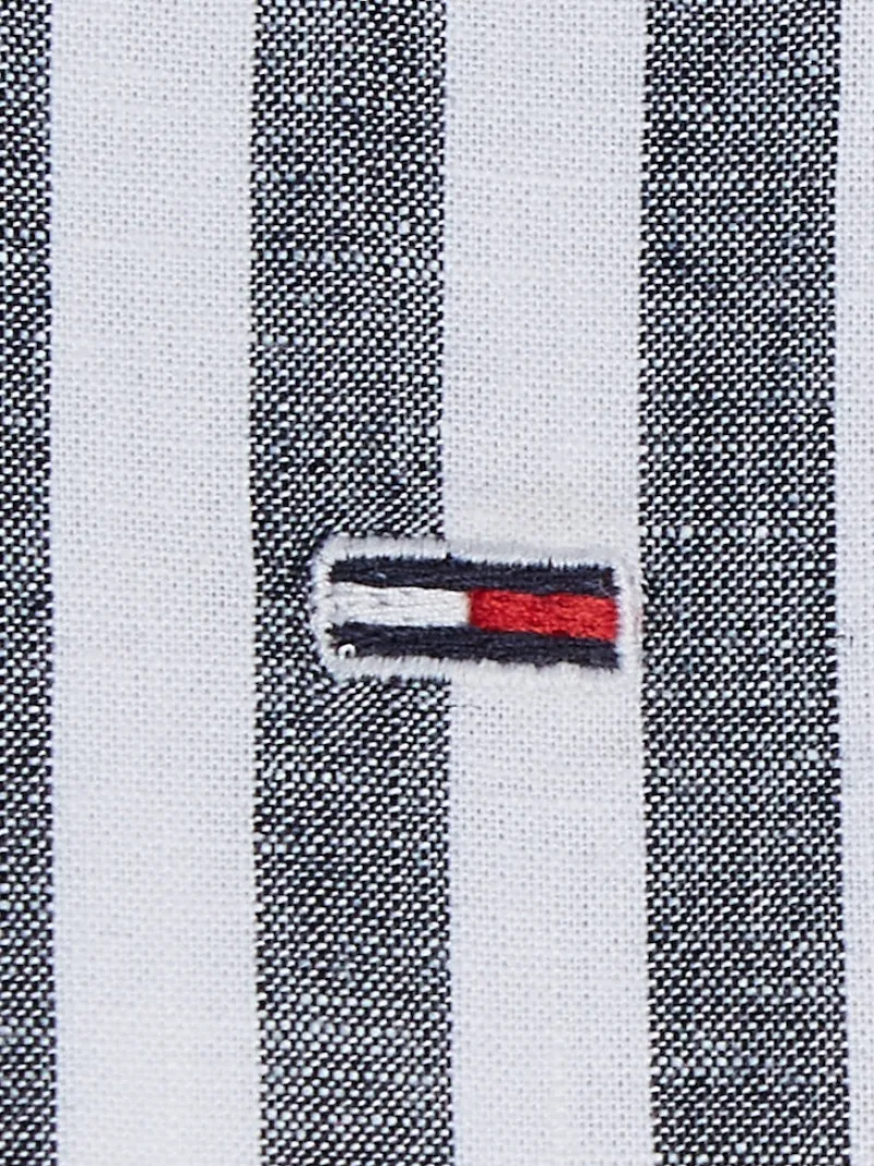 Tommy Jeans Blusen*TJW STRIPED LINEN BLEND BF SHIRT twilight navy - stripe