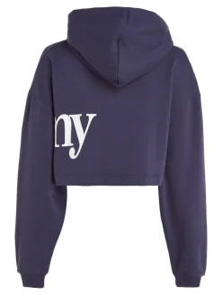 Tommy Jeans Pullover & Sweatshirts*TJW SUPER CROP BOLD TOMMY HOODIE twilight navy
