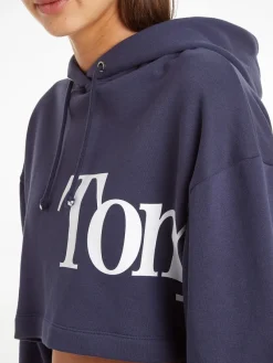 Tommy Jeans Pullover & Sweatshirts*TJW SUPER CROP BOLD TOMMY HOODIE twilight navy