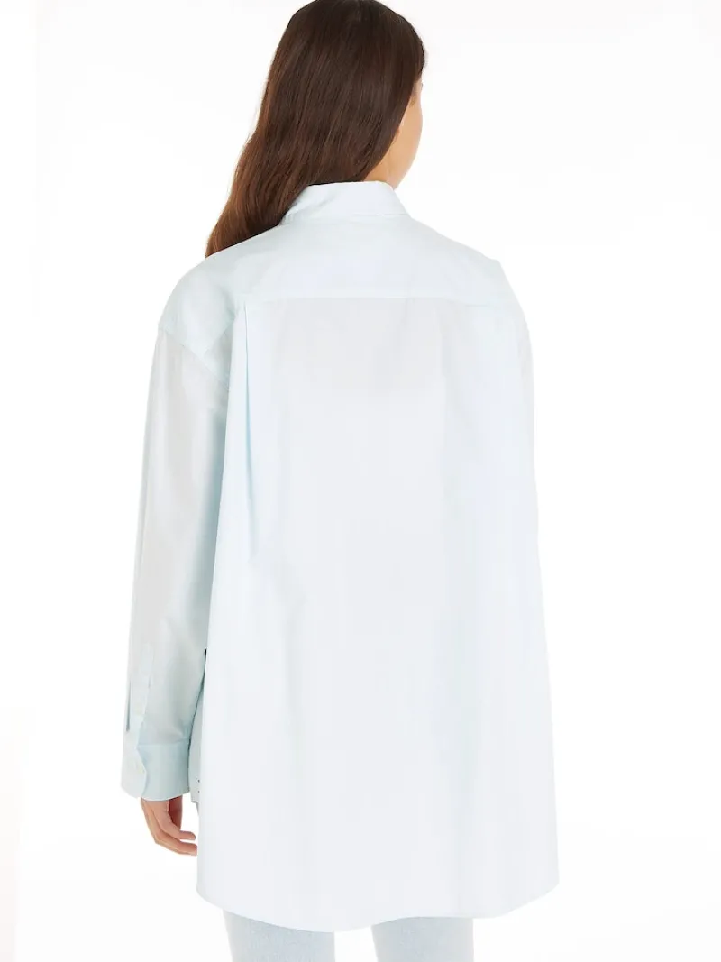 Tommy Jeans Blusen*TJW SUPER OVERSIZED SHIRT shimmering blue