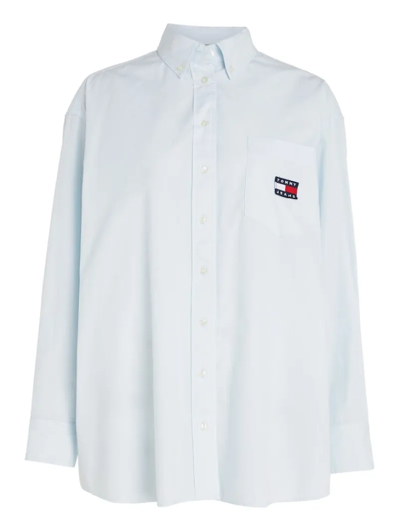 Tommy Jeans Blusen*TJW SUPER OVERSIZED SHIRT shimmering blue