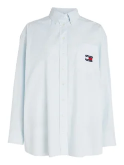 Tommy Jeans Blusen*TJW SUPER OVERSIZED SHIRT shimmering blue