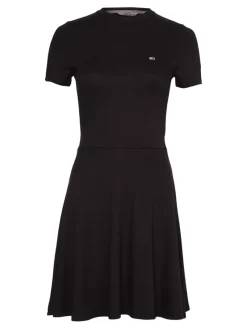 Tommy Jeans Kleider*TJW TIE BACK FIT FLARE DRESS Black