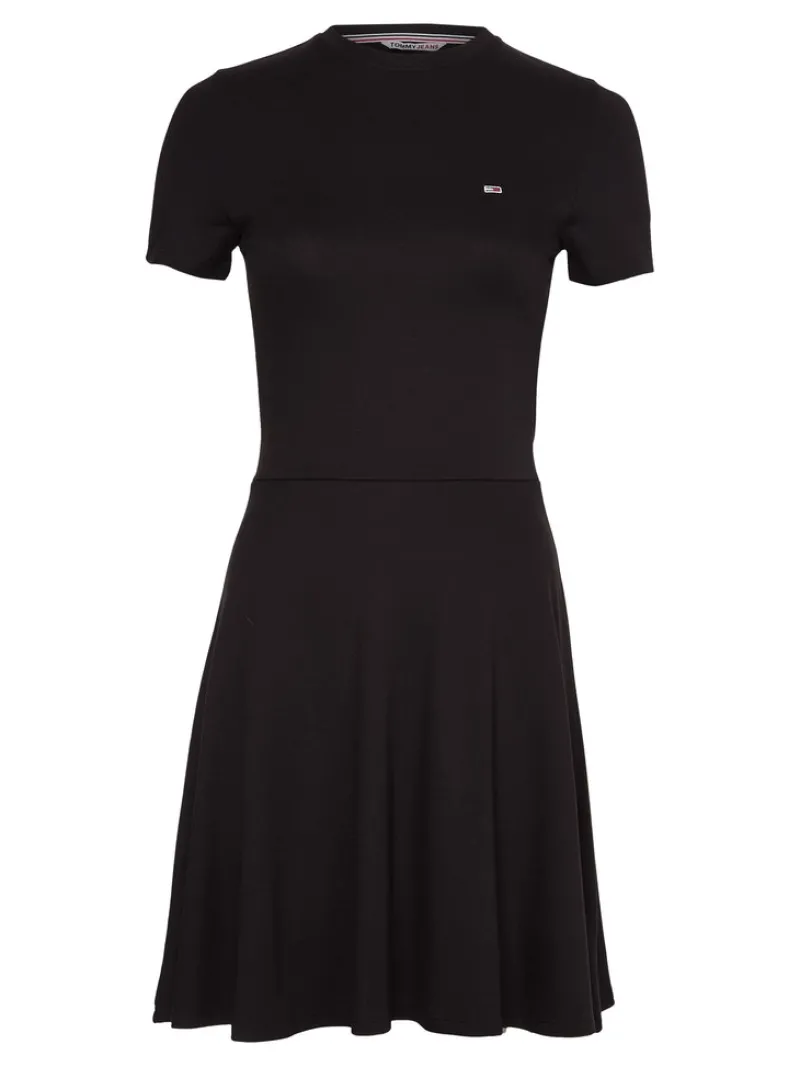 Tommy Jeans Kleider*TJW TIE BACK FIT FLARE DRESS Black