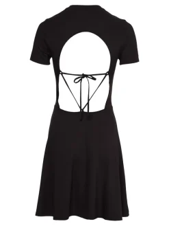 Tommy Jeans Kleider*TJW TIE BACK FIT FLARE DRESS Black