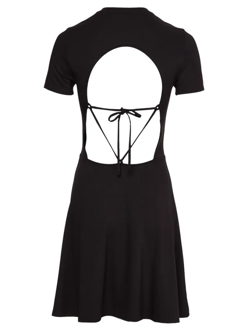 Tommy Jeans Kleider*TJW TIE BACK FIT FLARE DRESS Black