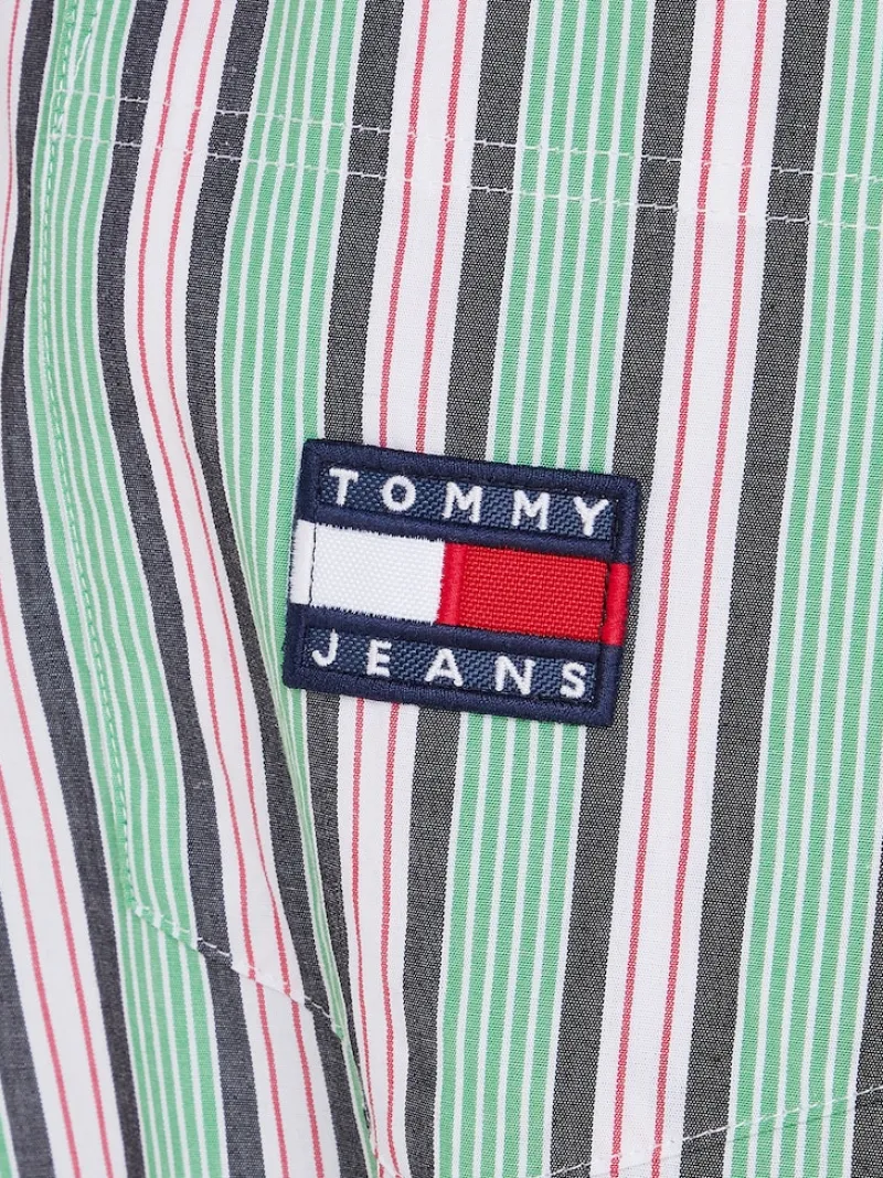 Tommy Jeans Blusen*TJW ULTRA OVERSIZED STRIPE SHIRT coastal green - multi