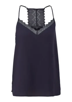 Comma Shirts*Top im Lingerie-Look Blau