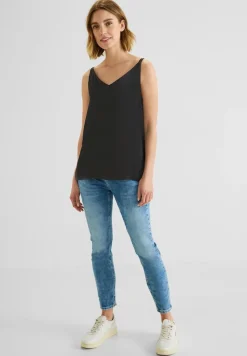 Street One Shirts*Top im Materialmix Black