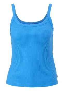 QS Shirts*Top in Rippstruktur Blau