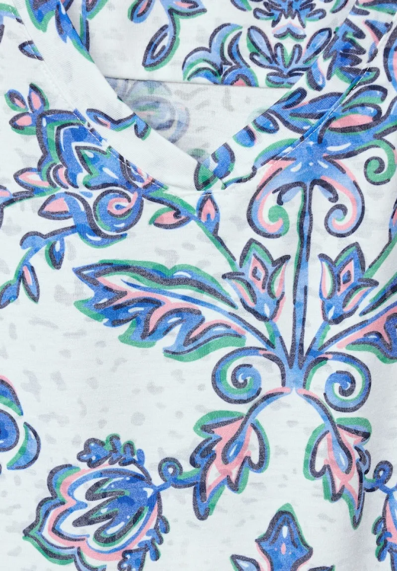 Cecil Shirts*Top mit Burn Out Ornament vanilla white