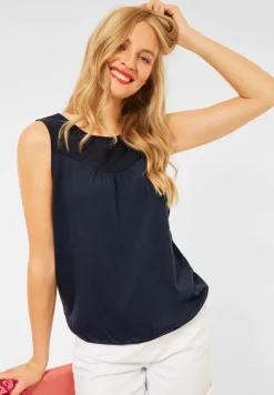 Street One Shirts*Top mit Spitzen Detail dark foggy blue