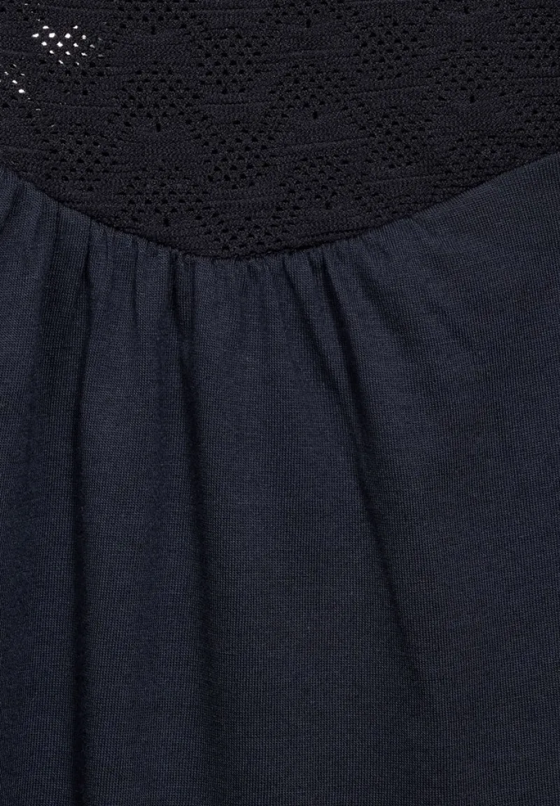 Street One Shirts*Top mit Spitzen Detail dark foggy blue