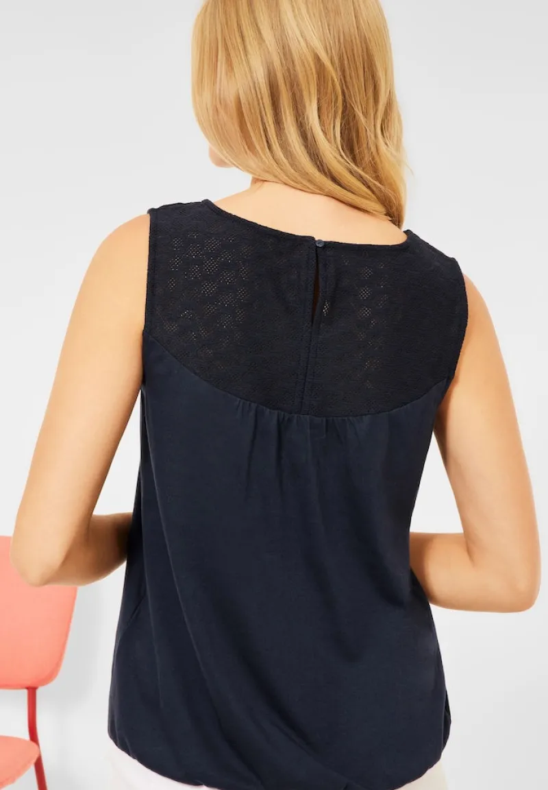 Street One Shirts*Top mit Spitzen Detail dark foggy blue