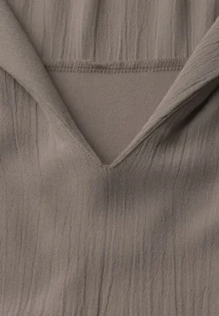 Street One Shirts*Top mit Split Neck dark tumbled beige