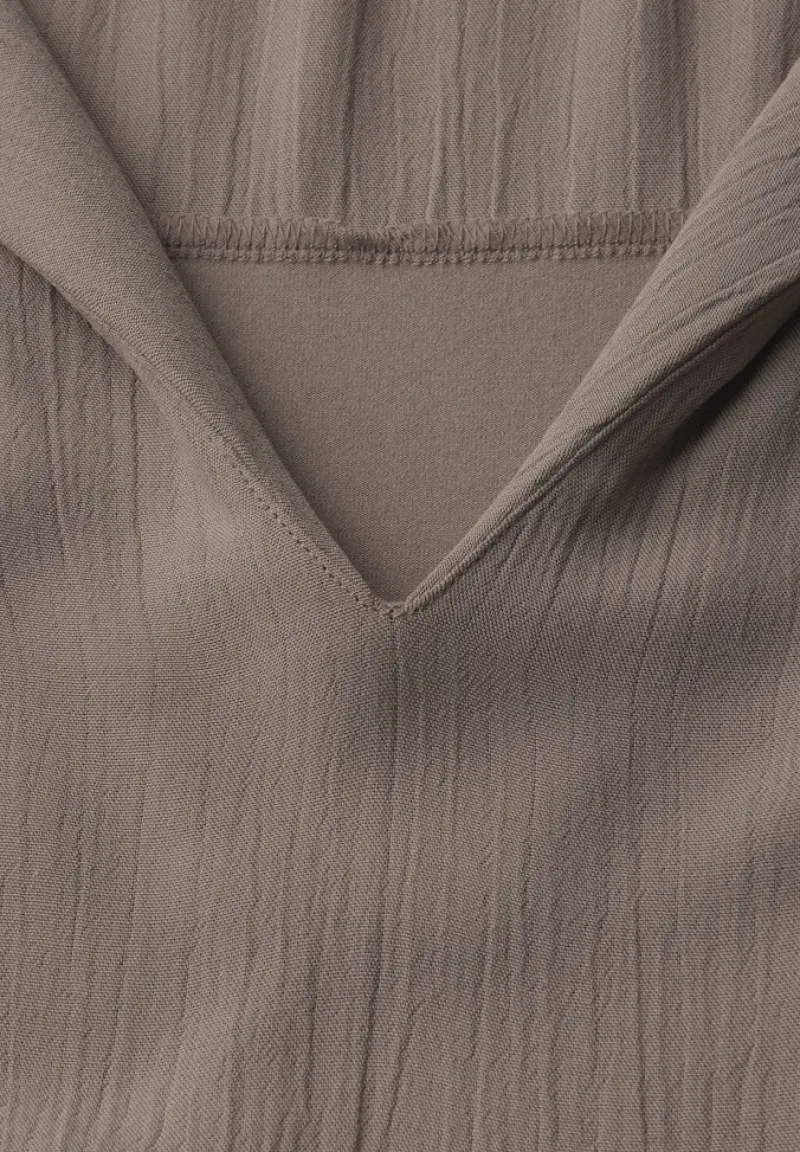 Street One Shirts*Top mit Split Neck dark tumbled beige