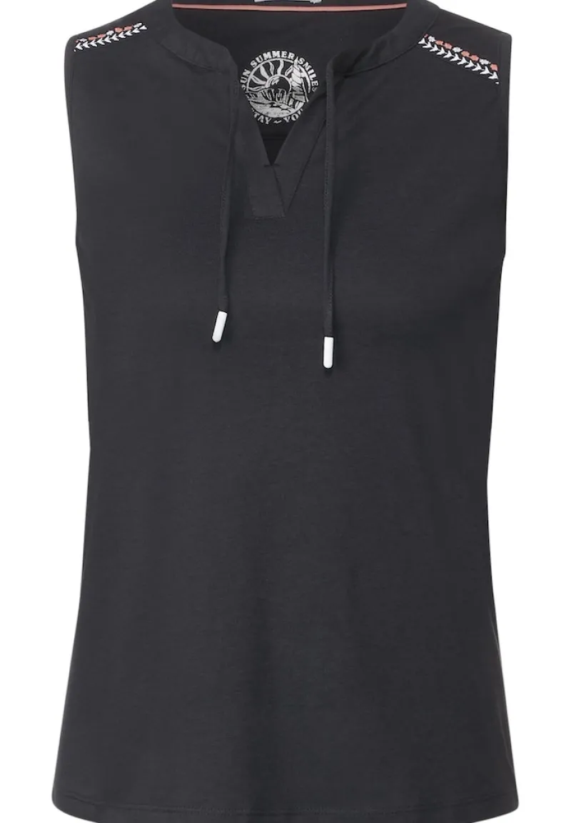 Cecil Shirts*Top mit Stickereidetail carbon grey