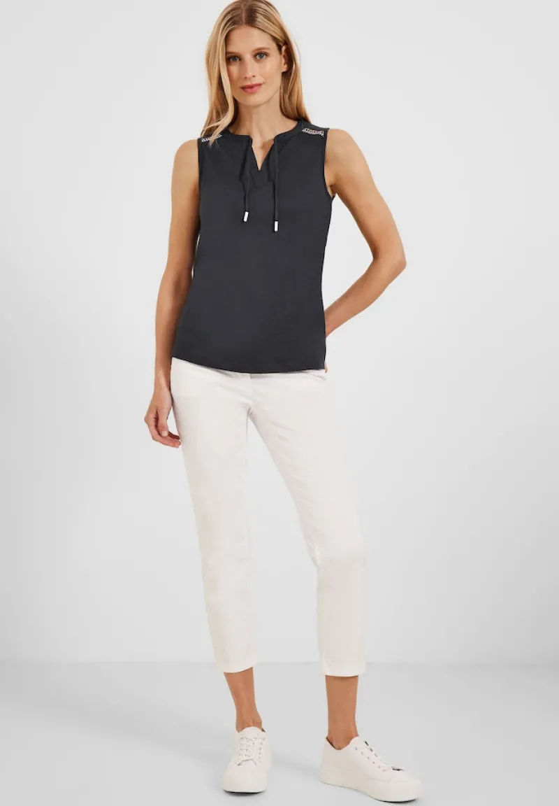 Cecil Shirts*Top mit Stickereidetail carbon grey