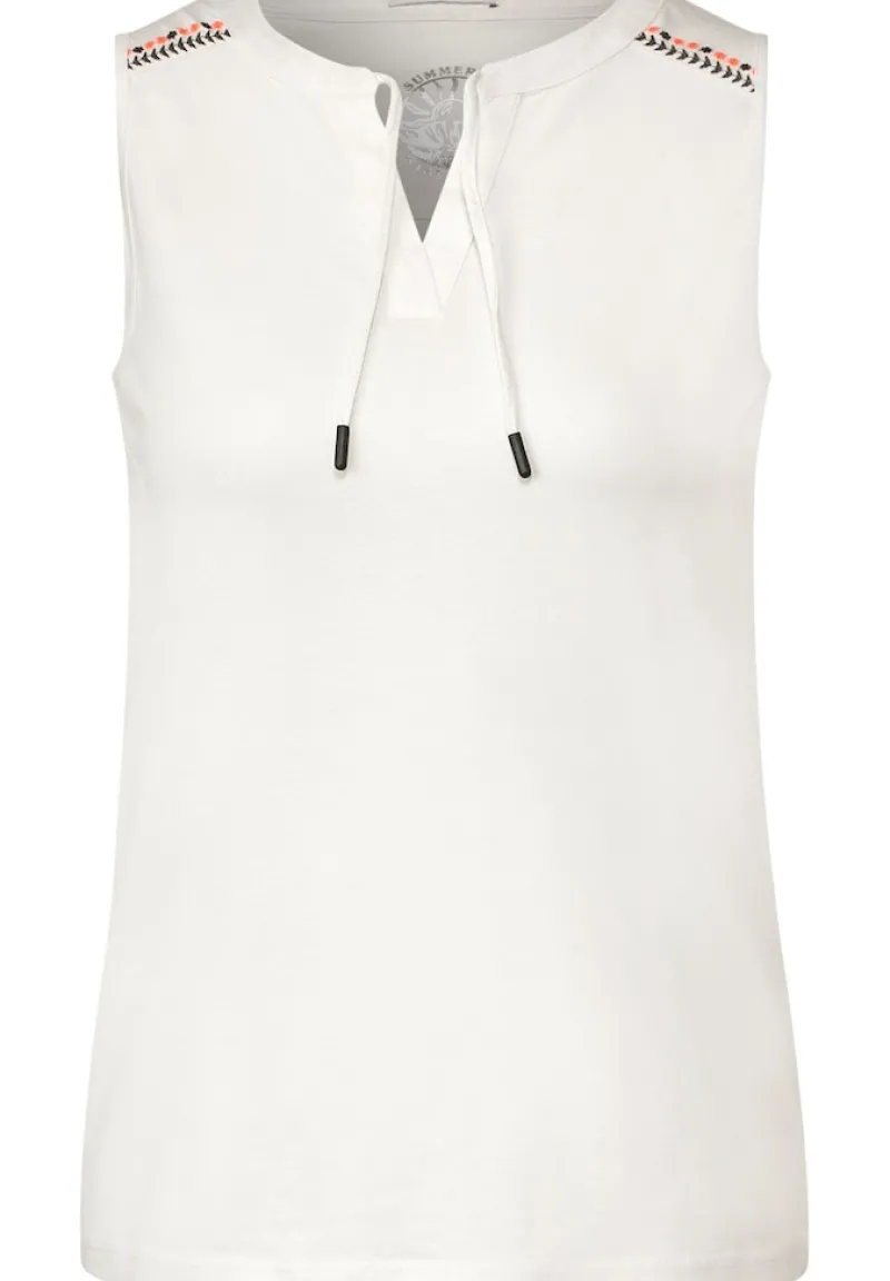 Cecil Shirts*Top mit Stickereidetail vanilla white