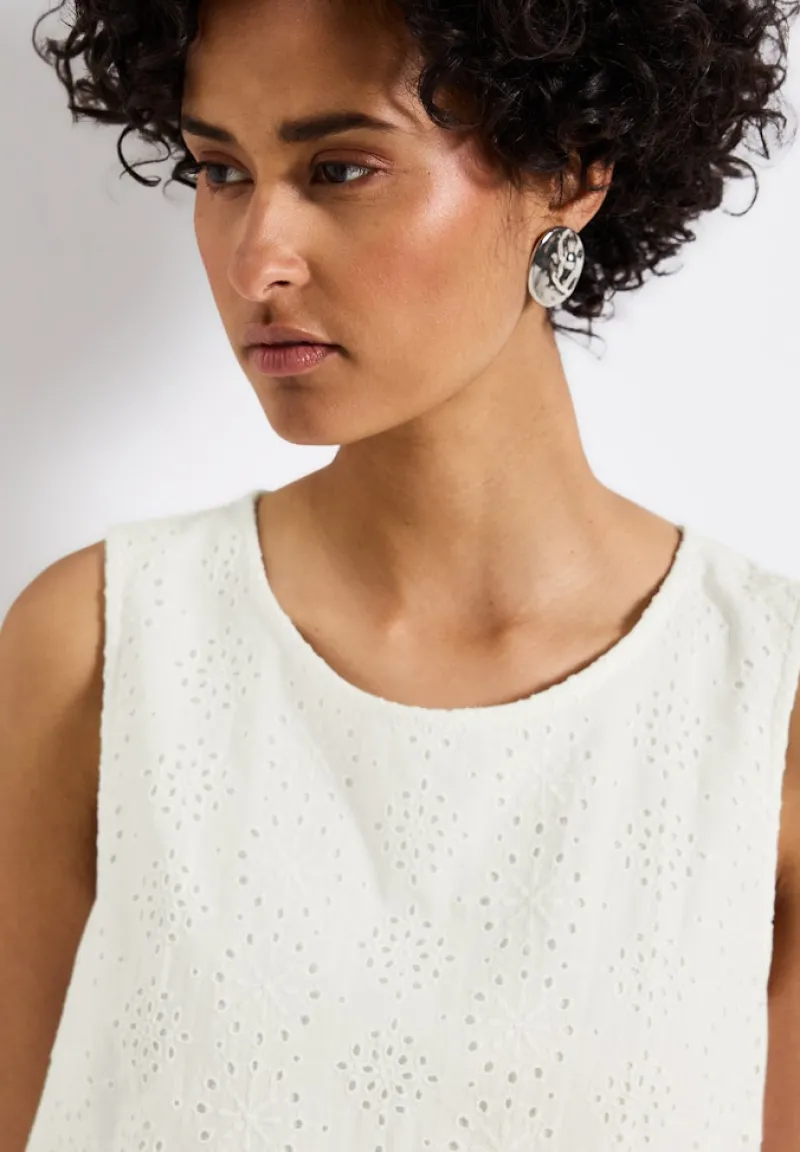 Street One Shirts*Top mit Zierstickerei off white