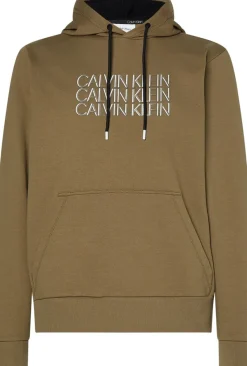 Calvin Klein Pullover & Sweatshirts*TRIPLE CENTER LOGO HOODIE delta green