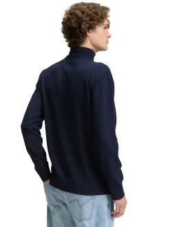 Tom Tailor Denim Pullover & Sweatshirts*Troyer Strickpullover aus Baumwolle sky captain blue