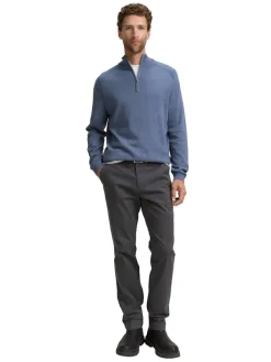 Tom Tailor Pullover & Sweatshirts|Big Boys*Troyer Strickpullover mit Logo-Stickerei vintage indigo blue melange