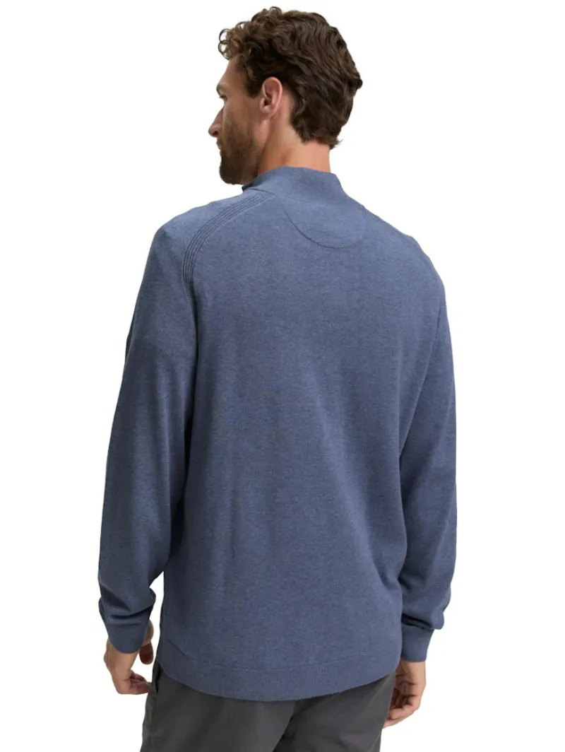 Tom Tailor Pullover & Sweatshirts|Big Boys*Troyer Strickpullover mit Logo-Stickerei vintage indigo blue melange