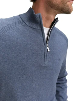 Tom Tailor Pullover & Sweatshirts|Big Boys*Troyer Strickpullover mit Logo-Stickerei vintage indigo blue melange