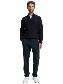 Tom Tailor Pullover & Sweatshirts|Big Boys*Troyer Strickpullover mit Logo-Stickerei knitted navy melange