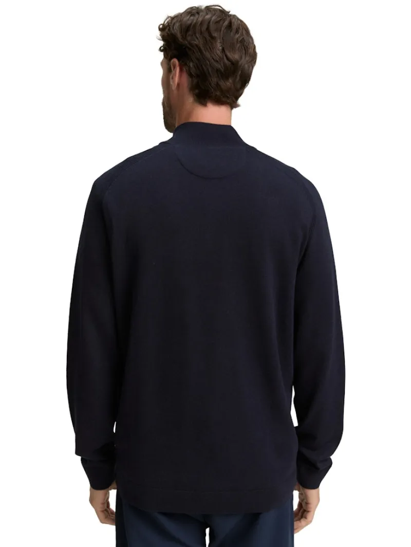 Tom Tailor Pullover & Sweatshirts|Big Boys*Troyer Strickpullover mit Logo-Stickerei knitted navy melange