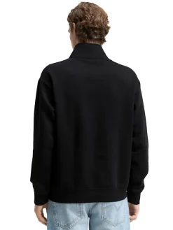Tom Tailor Denim Pullover & Sweatshirts*Troyer Sweatshirt mit Logo-Badge Black