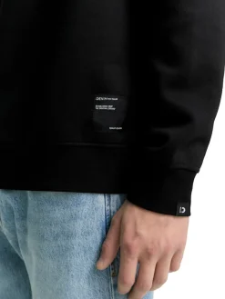 Tom Tailor Denim Pullover & Sweatshirts*Troyer Sweatshirt mit Logo-Badge Black