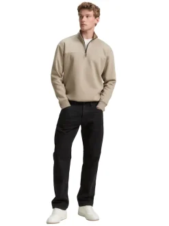 Tom Tailor Denim Pullover & Sweatshirts*Troyer Sweatshirt mit Logo-Print roasted nut brown