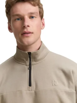 Tom Tailor Denim Pullover & Sweatshirts*Troyer Sweatshirt mit Logo-Print roasted nut brown