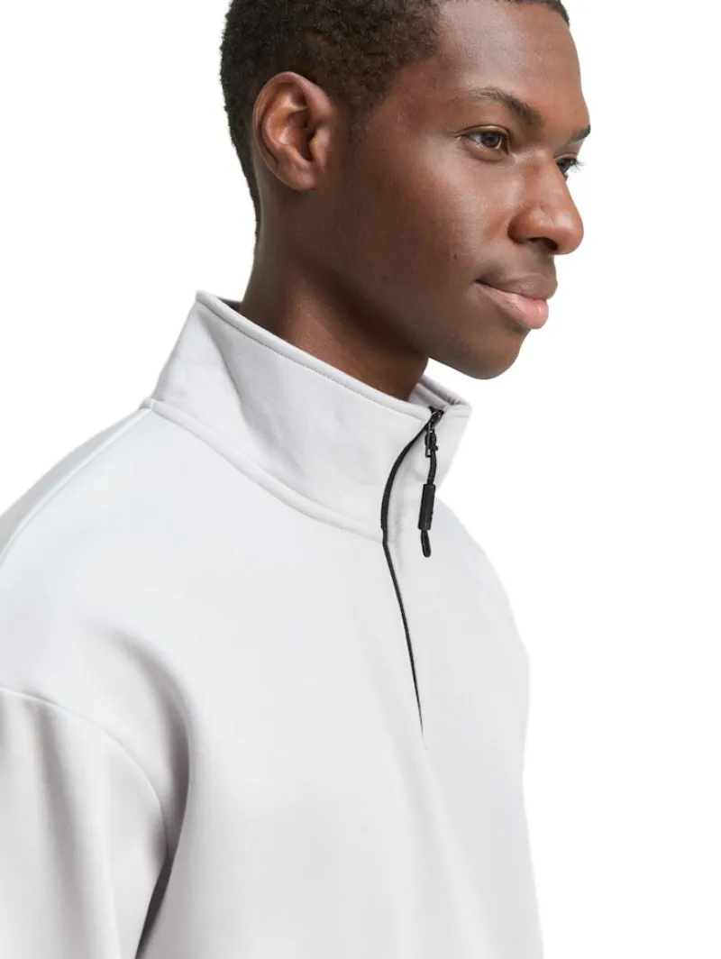 Tom Tailor Denim Pullover & Sweatshirts*Troyer Sweatshirt mit Logo-Badge chalk grey