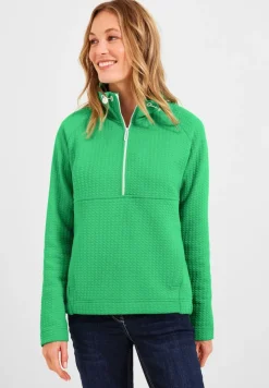 Cecil Pullover & Sweatshirts*Troyer Sweatshirt mit Zipper smash green
