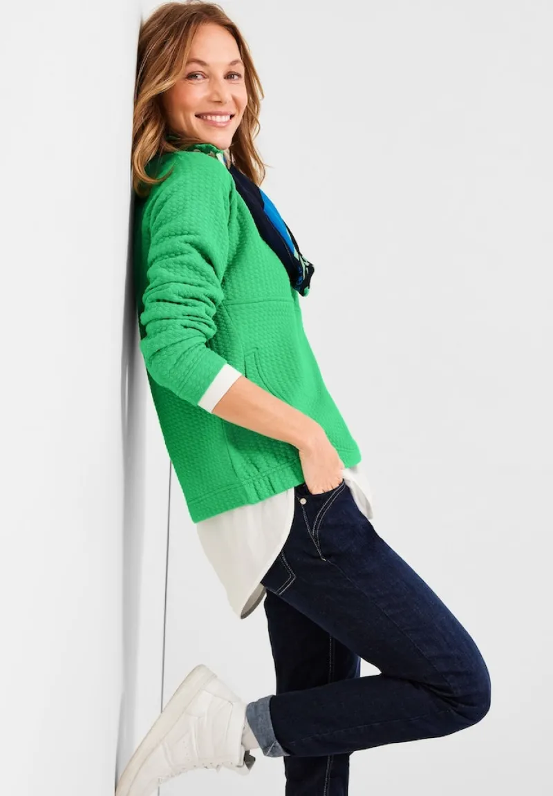 Cecil Pullover & Sweatshirts*Troyer Sweatshirt mit Zipper smash green
