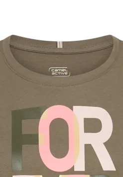 Camel Active Shirts*T-Shirt aus reiner Baumwolle shadow khaki