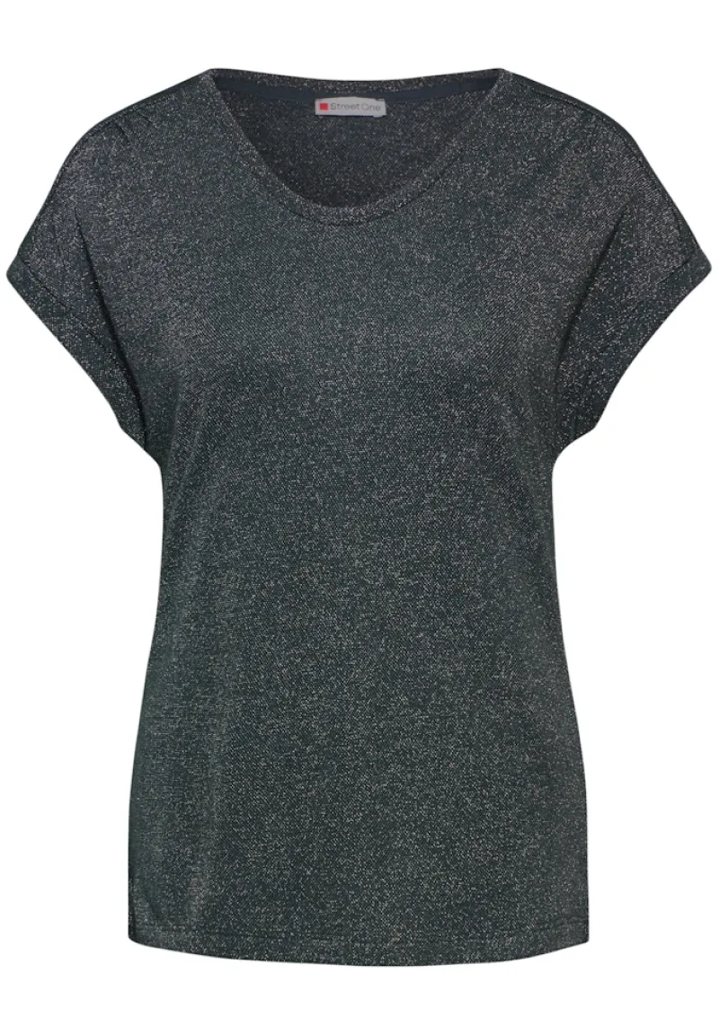 Street One Shirts*T-Shirt im Glanz-Look hunter green