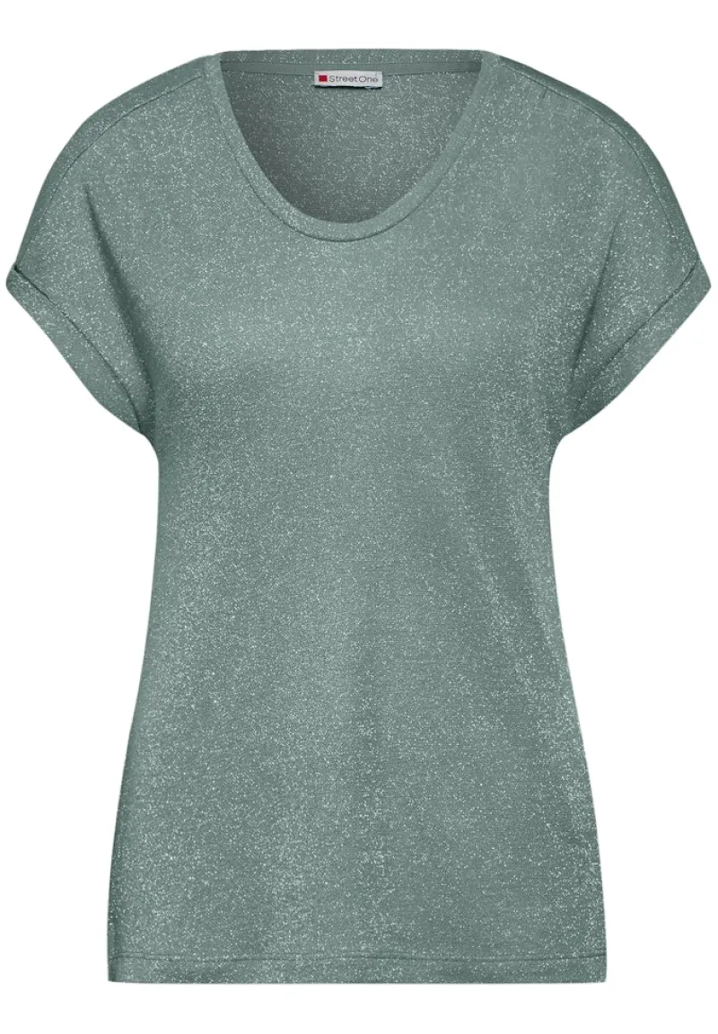 Street One Shirts*T-Shirt im Glanz-Look seafoam green