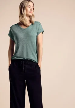 Street One Shirts*T-Shirt im Glanz-Look seafoam green