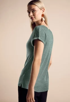 Street One Shirts*T-Shirt im Glanz-Look seafoam green