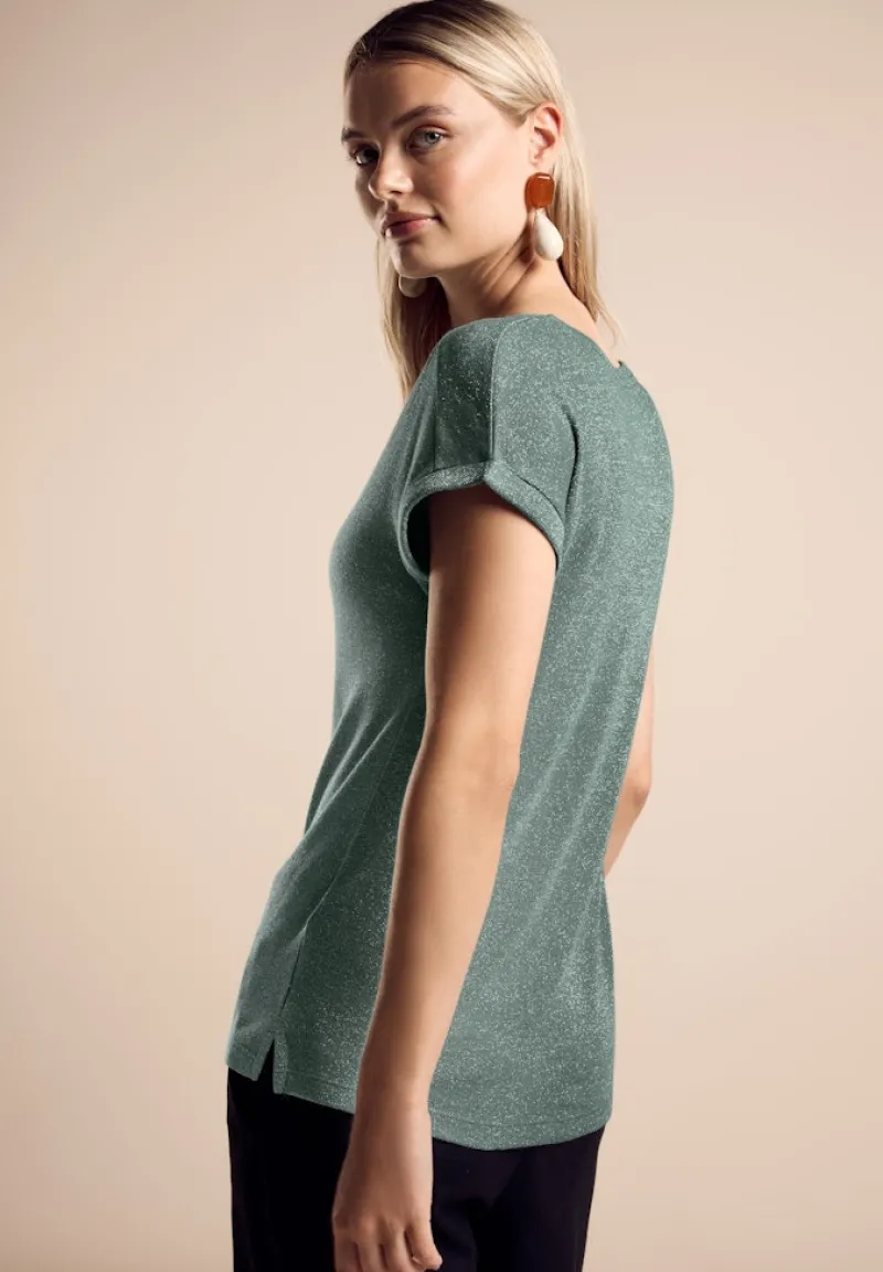 Street One Shirts*T-Shirt im Glanz-Look seafoam green