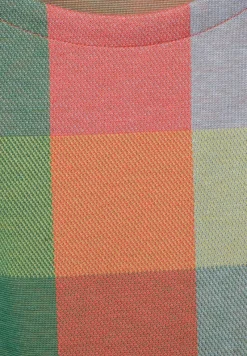 Street One Shirts*T-Shirt im Karodessin sunset coral